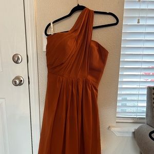 Dust orange bridesmaid dress